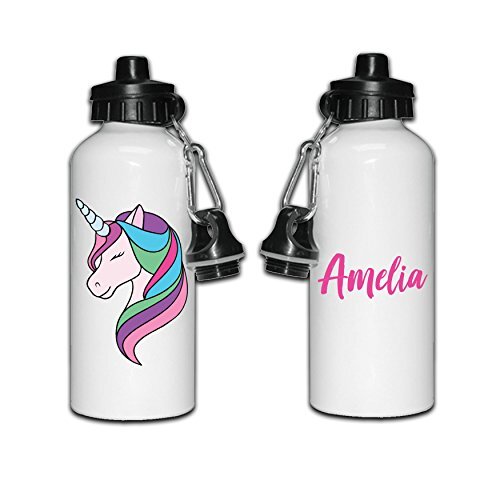 SMARTYPANTS Personalised Custom Unicorn Girls Kids Child's Water Bottle With Name, Perfect for School, Sports, Gym, Camping, Cycling Hydration